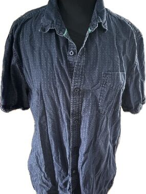 Buffalo David Bitton Navy Short-Sleeve Button-Down Shirt xl